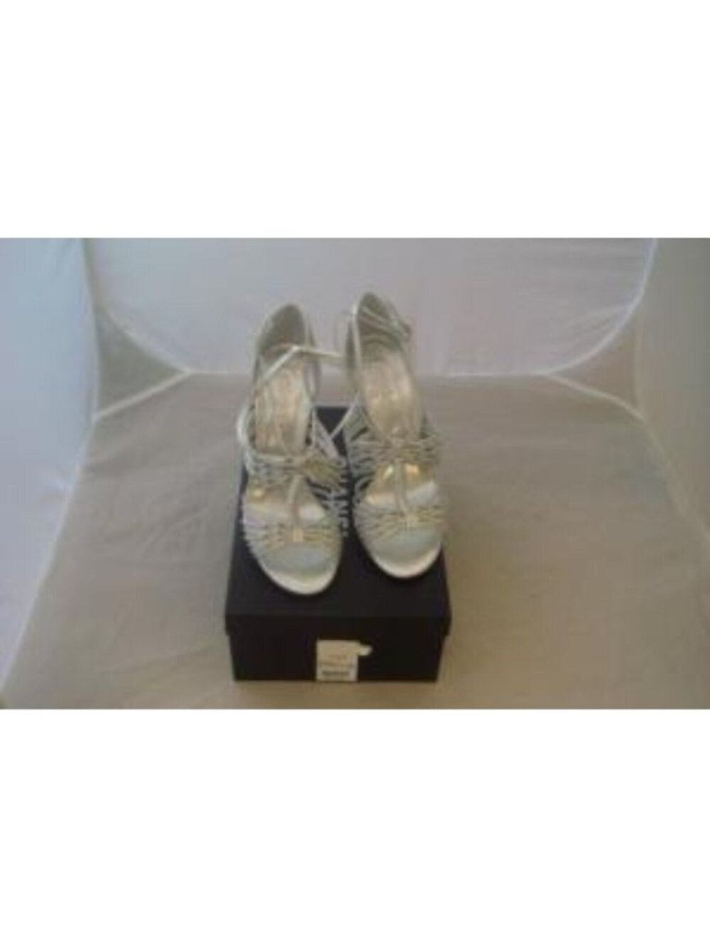 Chanel Silver Knotted Leather CC Ankle Strap Sandals Size 39 - New In Box - Picture 5 of 11